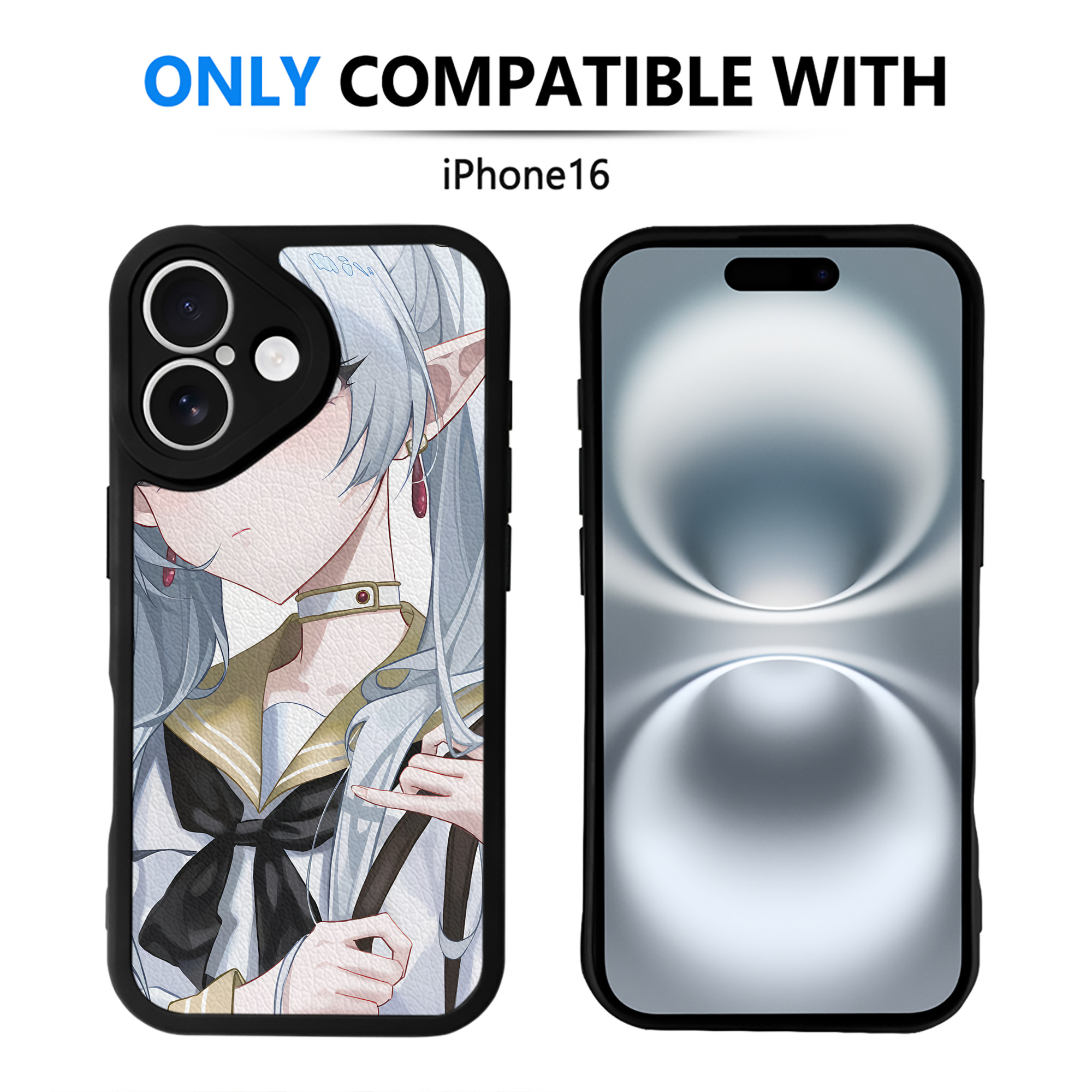 （画像用） 葬送のフリーレン Frieren 【iPhone 16シリーズ対応】シリコンスマホケース（レザー調） 材質：シリコン